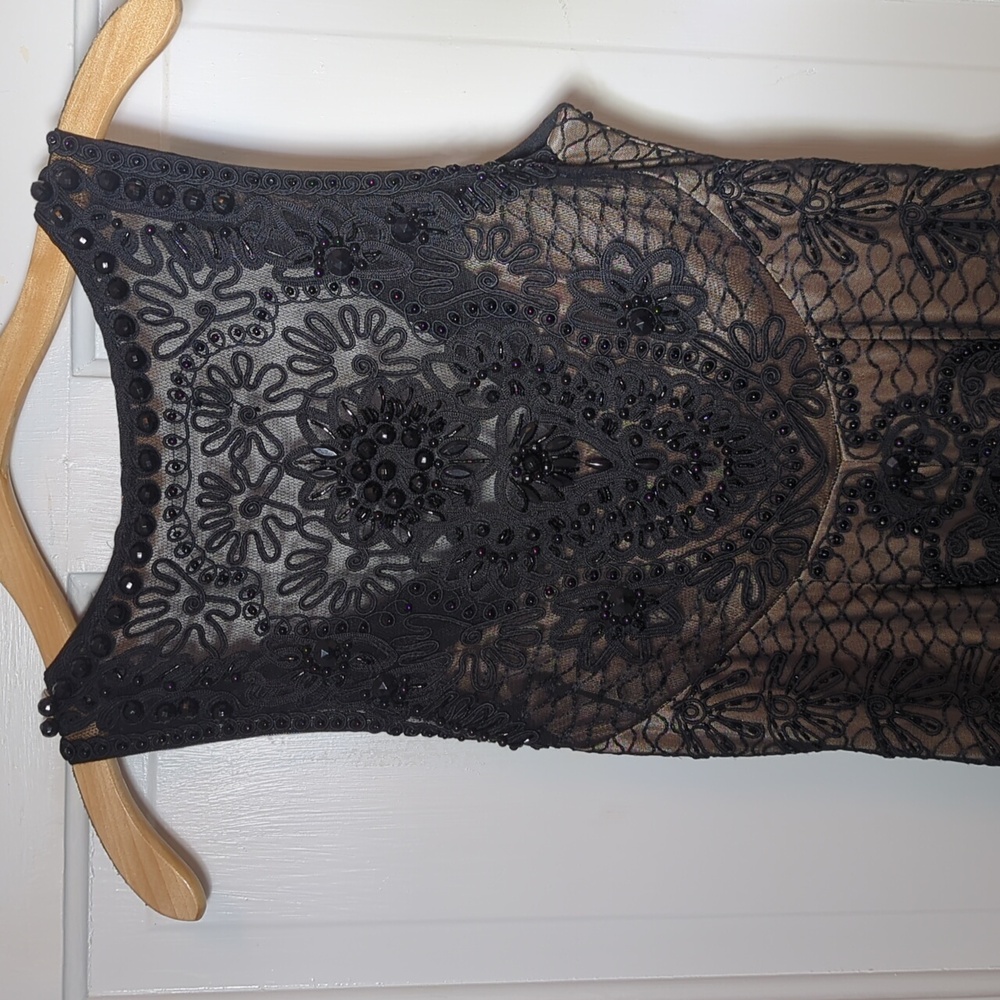 Sue Wong Nocturne Black Beaded Cocktail Dress Size 6 - Picture 3 of 13